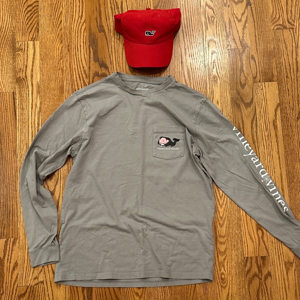Vineyard Vines Gray Long Sleeve Men's Tee